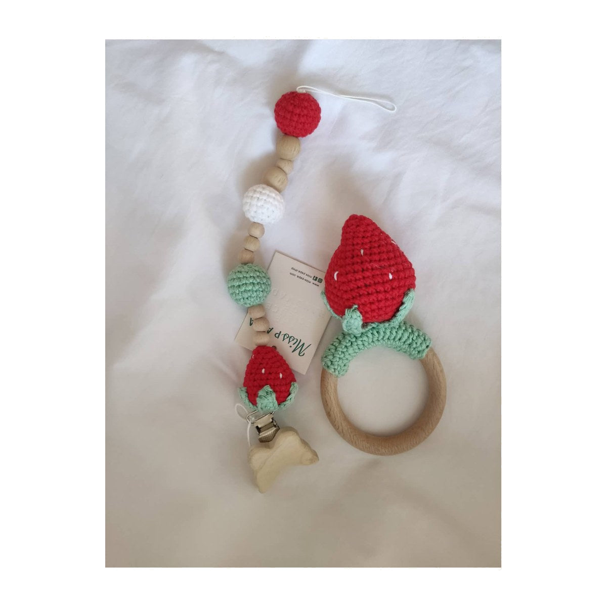 Strawberry crochet baby set
