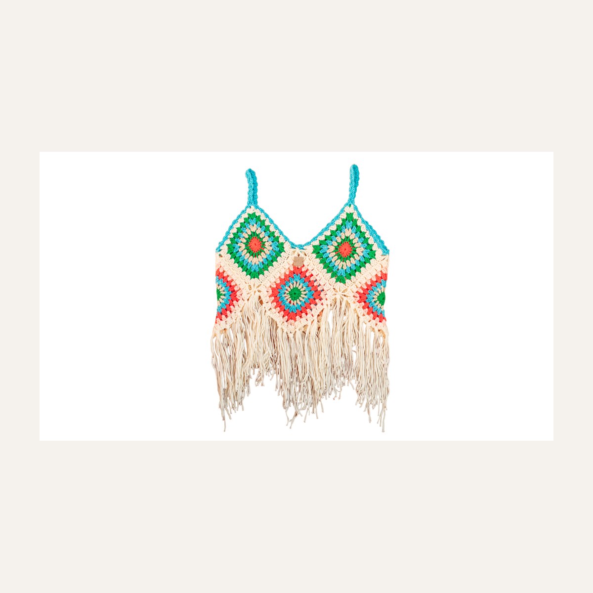 Aphro's V-Tassels Crochet Top