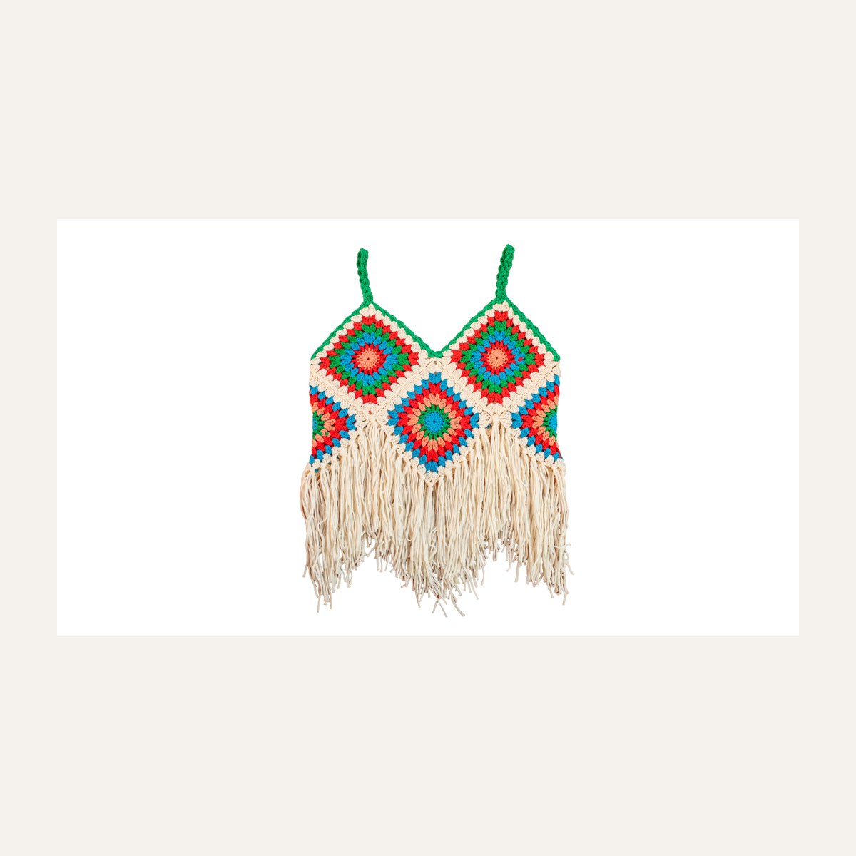 Aphro's V-Tassels Crochet Top