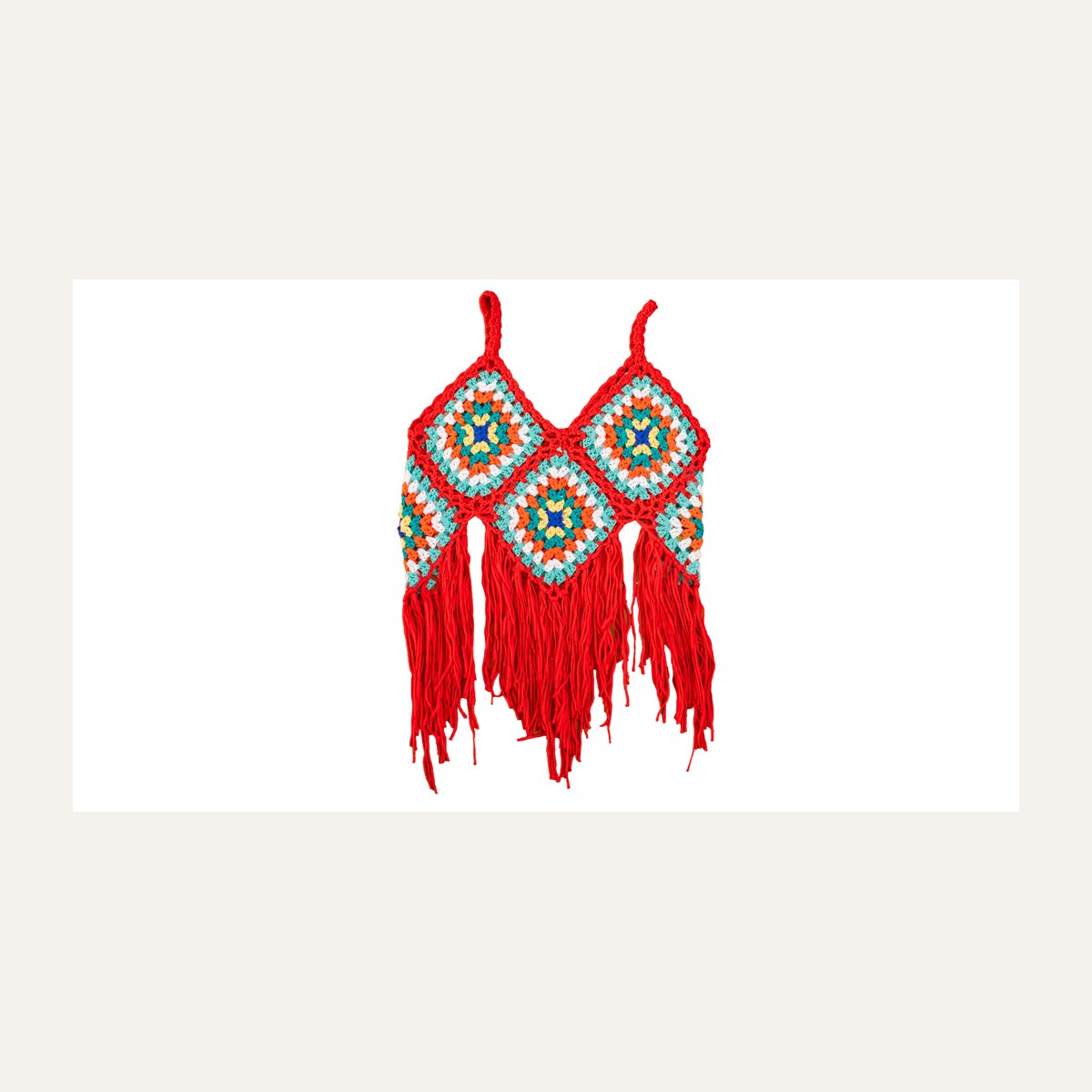 Aphro's V-Tassels Crochet Top