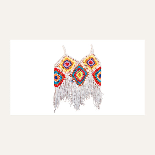 Aphro's V-Tassels Crochet Top