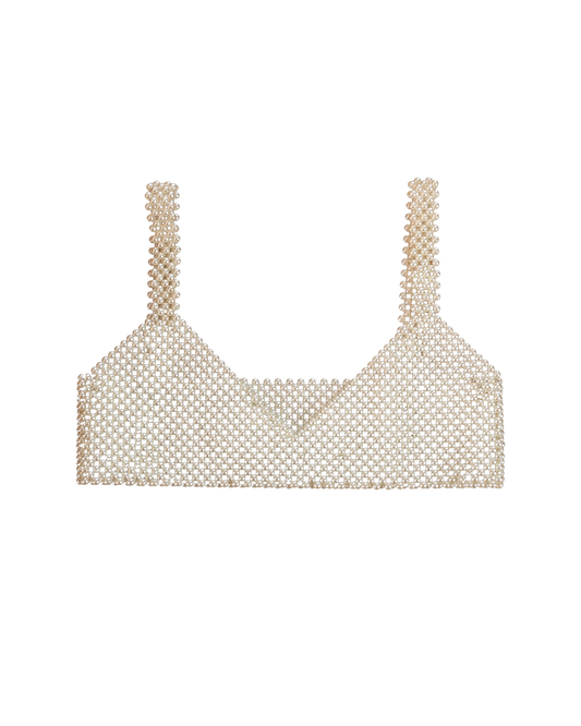 Artemis Pearl Bralette – cream bralette, studio shot