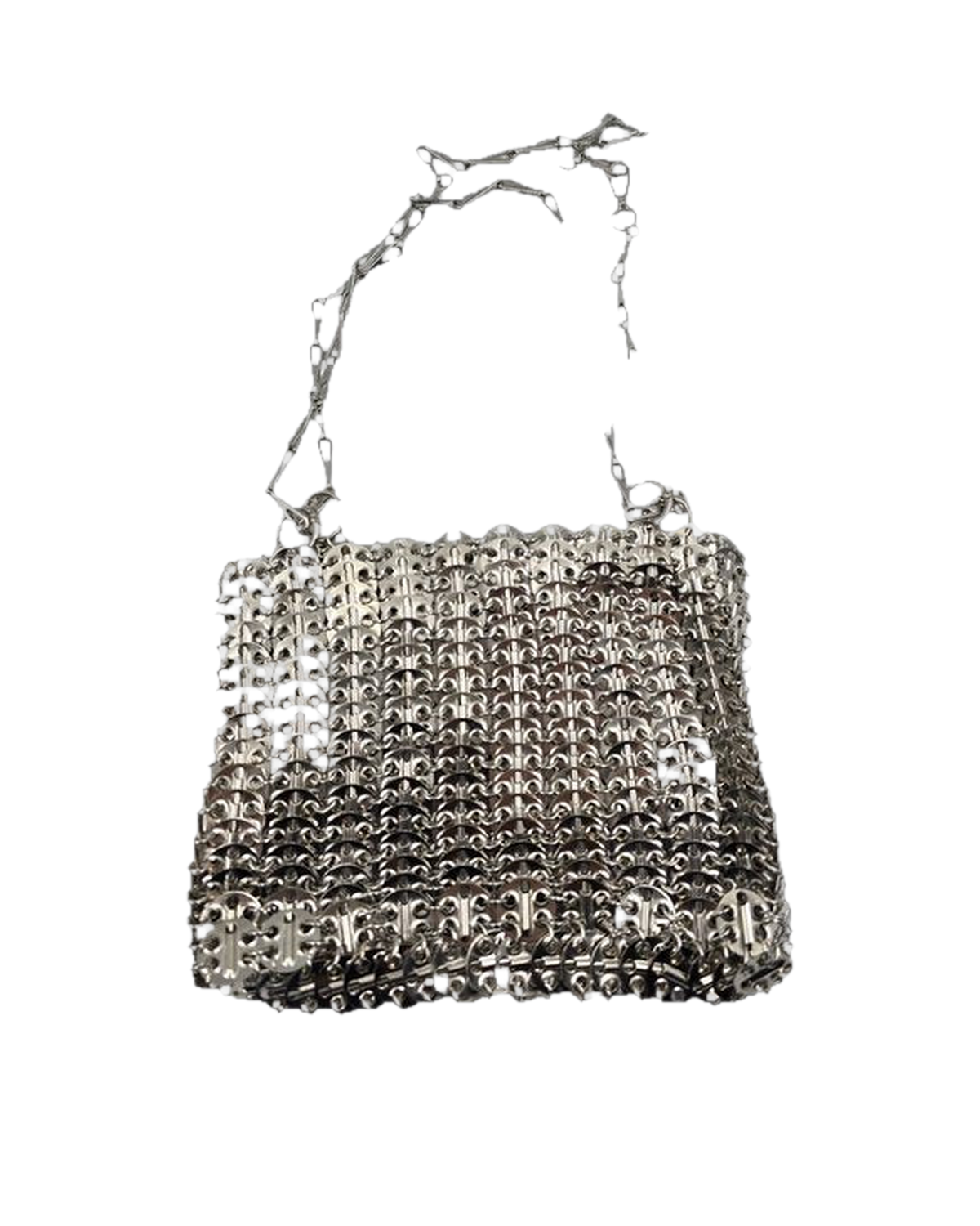 Circe – polished steel crossbody bag, studio shot