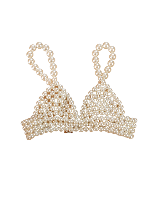 Hera Pearl Bralette – cream bralette, studio shot