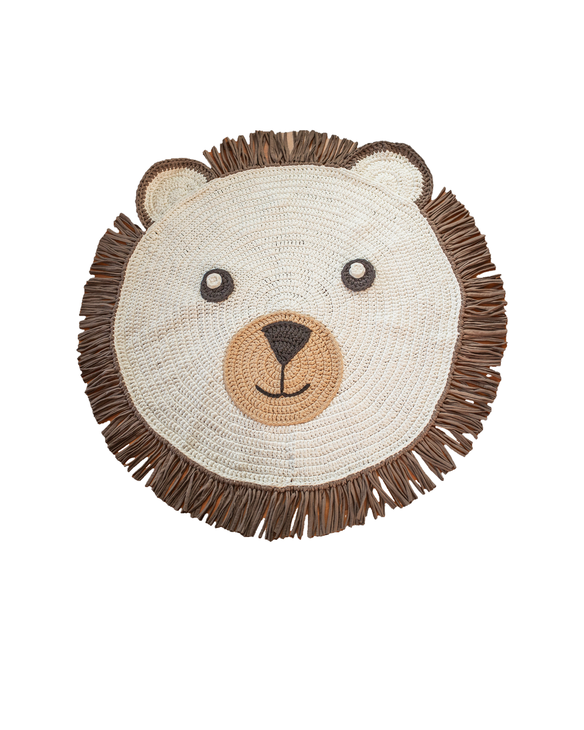 Lion Baby Rug – cream baby rug, studio shot
