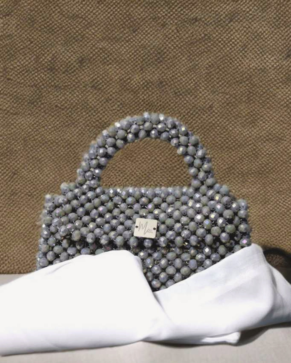 Selene – glass crystal crossbody bag, lifestyle shot