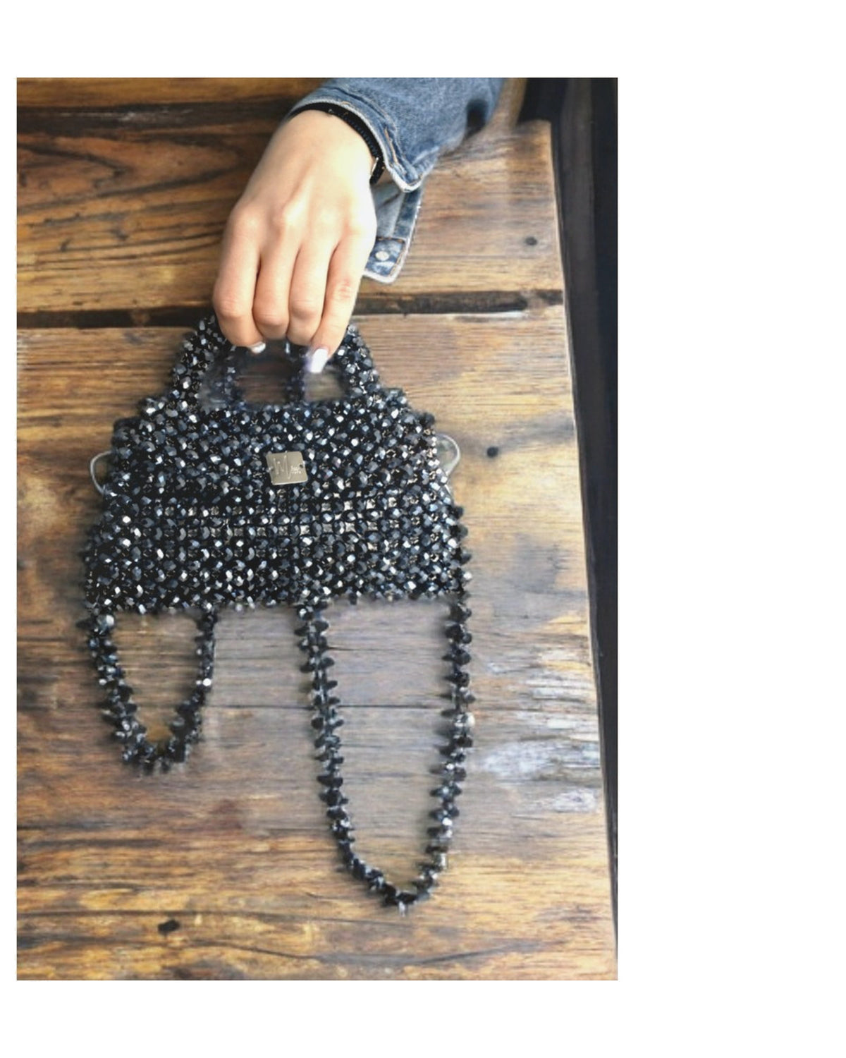 Selene – glass crystal crossbody bag, lifestyle shot