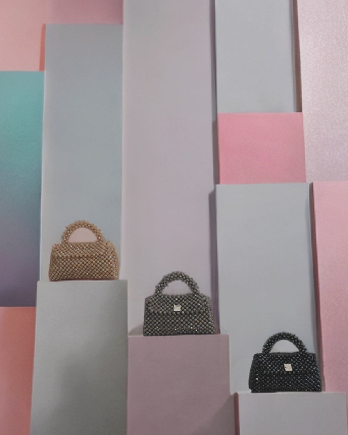Selene – glass crystal crossbody bag, group shot