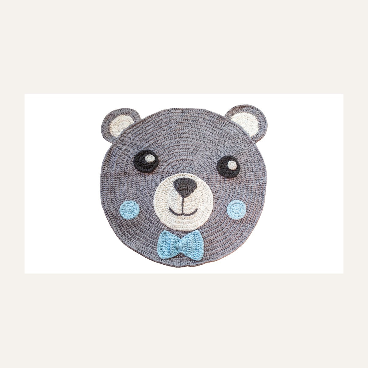 Teddy Bear with Bowtie Baby Rug