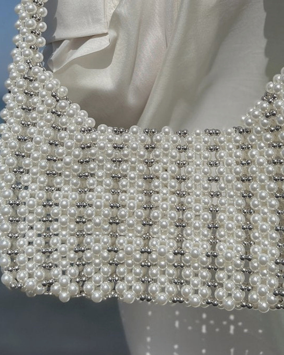 Velora – faux pearl shoulder bag, lifestyle shot